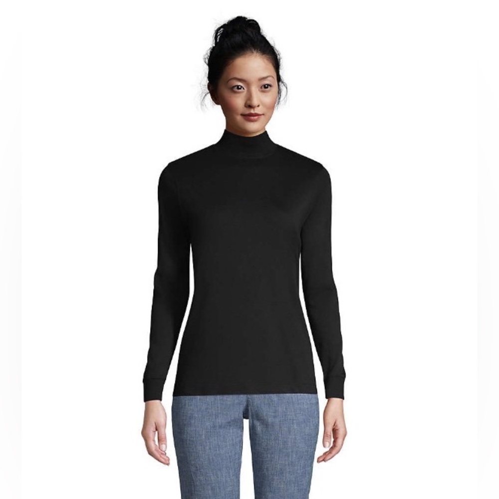 Lands’ End Relaxed Cotten Long Sleeve Mockneck Sweater
